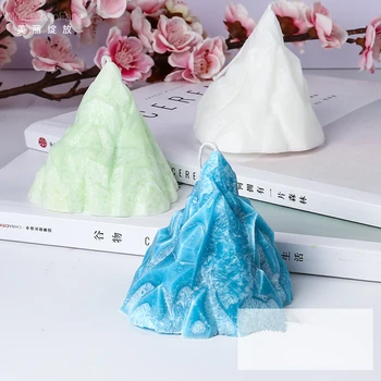 Silikona Veidnē 3D Aisberga Klinšu Kalnu Aromterapijas Sveču Pelējuma DIY Ģipša apmetumu Dekorēšanas Pelējumu Silikona Sveces Kuģiem