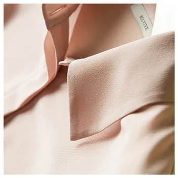 Silviye 2020. gadam pavasara zīda sieviešu krekls ar garām Piedurknēm Zīda sieviešu vienkrāsainu modes ārvalstu stila krekls