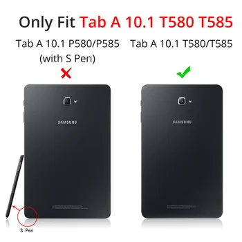 Silīcija TPU+PC korpusa Triecienizturīgs Stand case For Samsung GALAXY Tab A6 10.1 T580 T585 T580N T585N 10.1 collu Planšetdatora gadījumā+Filma+Pildspalva