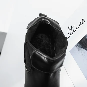 SIMLOVEYO Modes black chelsea zābaki casual potītes zābaki botas slip-on ūdensnecaurlaidīgi apavi potītes zābaki, mokasīni bote femme B884