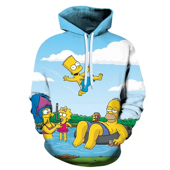 Simpson pelēkā vārna 3D Drukas sporta Krekls Hoodies Bērnu apģērbi Hip Hop Smieklīgi Rudens Streetwear Hoodies sporta Krekls Apģērbu Pulovers