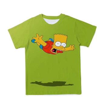 Simpson Vasarā Jauns Zēns/Meitene 3D Bērnu T-krekls Anime Gudrs Tendence Ērti Izsmalcinātu Bērnu tīrtoņa Krāsu Augšas (Pielāgojams)