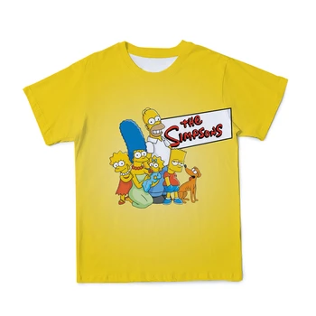 Simpson Vasarā Jauns Zēns/Meitene 3D Bērnu T-krekls Anime Gudrs Tendence Ērti Izsmalcinātu Bērnu tīrtoņa Krāsu Augšas (Pielāgojams)