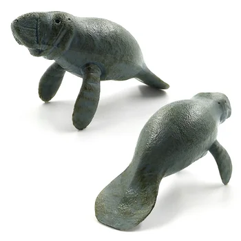 Simulācijas Jūras Zilā Haizivs Manatee Delfīnu attēls plastmasas dzīvnieki modelis pasaku amatniecības statuetes mājas apdares dekoru, Dāvanu Bērniem