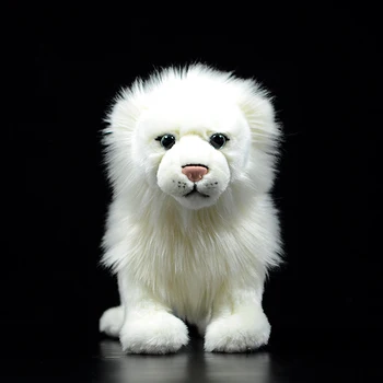 Simulācijas Pastāvīgā White Lion Pildījumu Plīša Rotaļlietu, Mīksto Reālajā Dzīvē Āfrikas Lauvu Cute Lelle Reāli Dzīvnieku Modeli Dāvana Bērnam