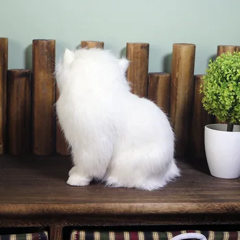 Simulācijas plīša kaķis spilgti crouching dzīvnieku modeļiem, roku darbs reāli persiešu kaķis lelles, bērnu, plīša rotaļlietas, mājas apdare