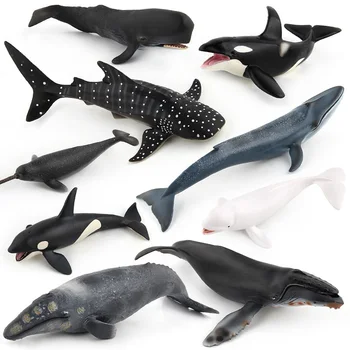 Simulācijas Vaļu Cietā Mīkstas Gumijas Rotaļlietas, Dzīvnieku Attēls Kolekcionējamu Rotaļlietu Okeāna Dzīvnieku Izziņas Darbības Rādītāji Bērniem