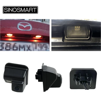 SINOSMART Noliktavā Augstas Kvalitātes Atpakaļskata Autostāvvieta Atpakaļgaitas Kamera priekš Mazda 6 CX-5 CX-7 CX-9 Instalēt Licences Plāksnes Lampas Caurumu