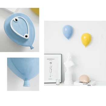 Skaisti keramikas balonu sienu apdare Siltā viesistabā, bērnu istabā krāsainu balonu, pie sienas karājas