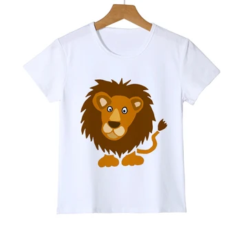Skiču Gadījuma O-veida kakla Adīts Zēnu T-krekls Vasaras Lion King Īsām Piedurknēm Dzīvnieku Iespiestas Bērnu T krekls Meitenei Topi Tee Krekli Z22-4