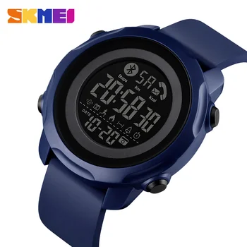SKMEI Sporta Smart Vīriešiem Skatīties Modes Ūdensnecaurlaidīgs Gaismas Displejs Bluetooth App Atgādināt Miega Monitors reloj inteligente 1572