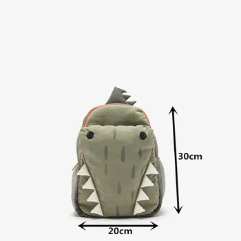 Skolas Soma Zēniem Un Meitenēm Jaunu cute trīsdimensiju zaļā mazs krokodils mugursomā personības studenta soma Mugursoma Maku