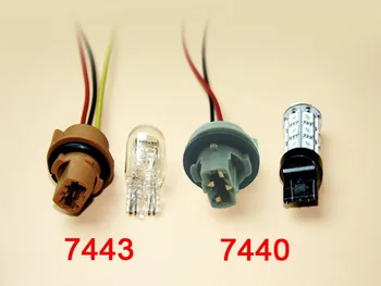 Skuer 2gab T20 LED ligzda 7440 7443 LED spuldzes turētāja adapteris savienotājs lampas Vadu Josta adaptera Ligzda autostāvvieta sānu apgaismojums