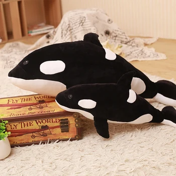 Slepkava vaļu lelle spilvens vaļu Orcinus orca melns un balts valis plīša rotaļlietas lelle haizivs bērniem zēni meitenes mīkstās rotaļlietas