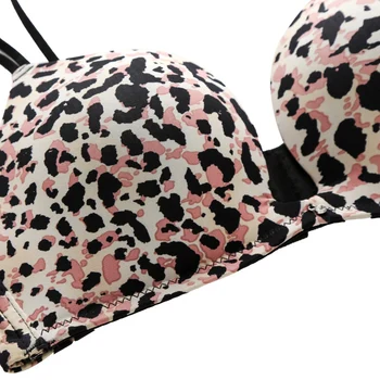 Slim Siksnas Push Up Krūšturus Bralette Modes Leopard Sievietes Sexy Krūšturi Ar Polsterējumu Sieviešu Apakšveļa