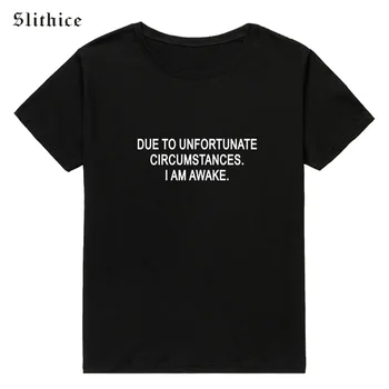 Slithice Jaunu Vasaras Modes Sieviešu T krekls topi Smieklīgi Vēstuli Izdrukāt, Tumblr t tees Īsām Piedurknēm Gadījuma sieviešu T-krekli