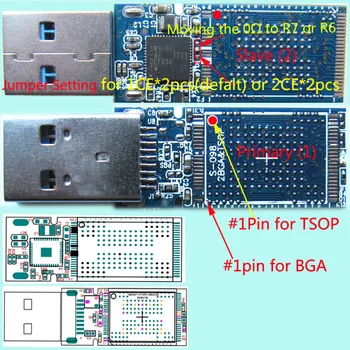 SM3267L UFD PCBA, TSOP48+BGA152/BGA132 Dual-Pad ,3267AE USB3.0 FLASH DRIVE PCBA, DIY UDF Komplekti, SM3267 KONTROLIERIS, 4CE MAKS.