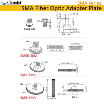 SMA šķiedru optikas adaptera plāksne džemperis savienotājs adapter SMA ligzda atloka SM1 vītni disku sakabes būris tips