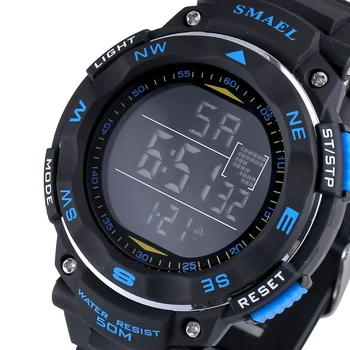 SMAEL Digitālo Pulksteņu 50m Ūdensizturīgs Sporta Skatīties LED Gadījuma Elektronika rokas pulksteņi 1235 Iegremdēšanās, Peldēšana Skatīties Led Digitālais Pulkstenis