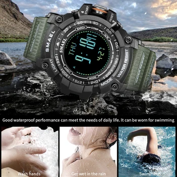 SMAEL Sporta Ciparu pulkstenis Vīriešiem Kompass, Pasaules Laiks, Pulkstenis, Kaloriju Skaits uz Leju, Signalizācijas Ūdensizturīgs rokas Pulkstenis Relogio Masculino 8020
