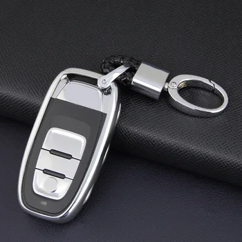 Smart Auto Atslēga Vāciņu Fob Gadījumā Gredzens Ķēdē, Keychain, Audi Q5, A4 B8 A5 A6 A7 A8 Sudraba
