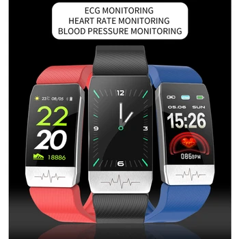 Smart Bluetooth Aproce ūdensizturīgs Ķermeņa Temperatūra EKG Fitnesa Tracker Sirds ritma Monitors Zvanu Atgādinājumu Sporta Smart Joslā T1