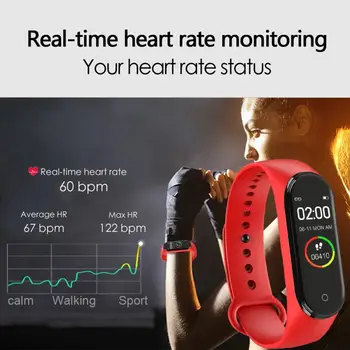 Smart Fitnesa Trackers M4 Aproce Ķermeņa TemperatureAPP Ziņu Vibrācijas Atgādinājums Miega Monitora Gudri Skatīties Uz Sievietes Vīrieši