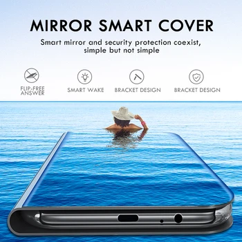 Smart flip case for Samsung Galaxy A21S Spogulis Ādas aizsargs vāks Samsung Galax A21 S 21 S 21S samsun A21c attiecas