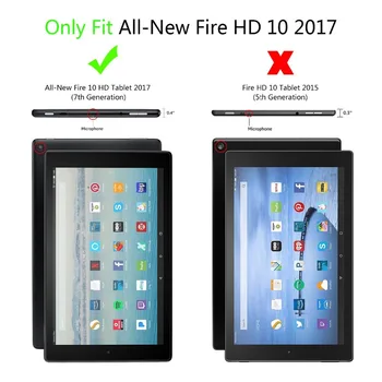 Smart Flip Stends PU Ādas Tablete Gadījumā Amazon Fire HD 10 HD10 2017 10.1 collu Segtu ar Auto Miega mosties funkcija +Filma+Pildspalva