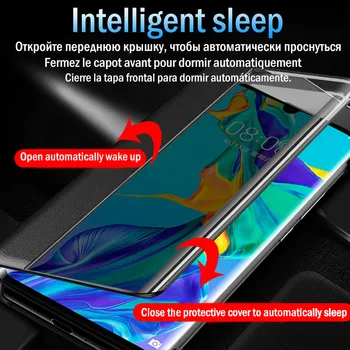 Smart Flip View Cover Ādas Telefonu Gadījumā par Huawei P30 lite Pro P20 P 30 20 P30pro P20pro 20pro 30pro Logu Slim Pamatbrīvību Grūti