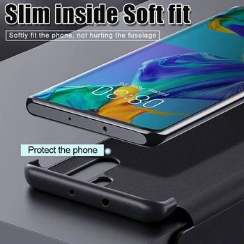 Smart Flip View Cover Ādas Telefonu Gadījumā par Huawei P30 lite Pro P20 P 30 20 P30pro P20pro 20pro 30pro Logu Slim Pamatbrīvību Grūti