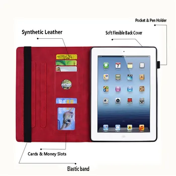 Smart Folio Case for Apple iPad Pro 12.9 12 9 2020. gadam 3D Reljefs Ziedu Tablete Vāks iPad Pro 12.9 2020. gadam, ar atmiņas Kartes Slots