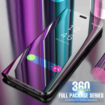 Smart Mirror Apšuvuma Āda Flip Case for Huawei Honor 8.A Y6 2019 Mobilo Telefonu Stāvēt Segtu Honor8A Spēlēt 8 HuaweiY6 Y62019 Soma