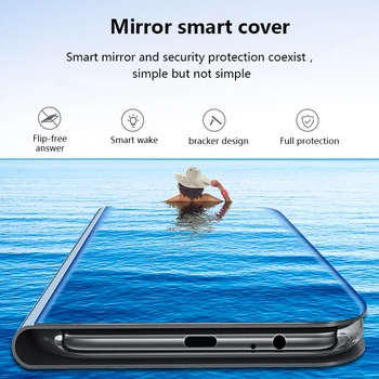 Smart Mirror Flip Case For Samsung Galaxy A51 A71 Piezīme 10 9 8 S9 S10 S8 S20 Plus S20FE A50 A70 A50S A70S A10 A20 A40 Segtu Coque