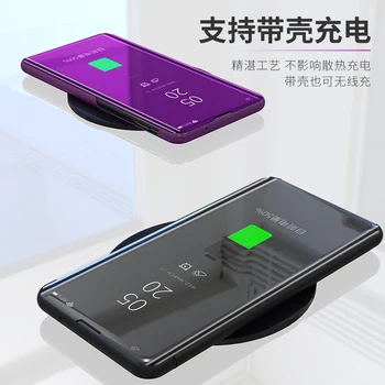 Smart Mirror Flip Case For Xiaomi Redmi, Ņemiet vērā, 8 Luksusa Skaidru priekšstatu PU Ādas Vāks Redmi Note8 Smart View Gadījumā redmi, Ņemiet vērā, 8