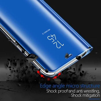 Smart Mirror Flip Case For Xiaomi Redmi, Ņemiet vērā, 8 Luksusa Skaidru priekšstatu PU Ādas Vāks Redmi Note8 Smart View Gadījumā redmi, Ņemiet vērā, 8