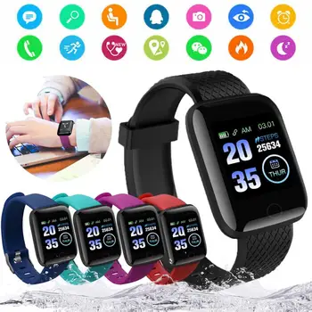 Smart Skatīties Sporta wirstband Smartwatch Bluetooth Smart Joslā sirdsdarbība Aproce Asins Spiediena Monitoru, Ūdensizturīgs 116 Plus