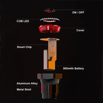 Smart Velosipēda Aizmugurējās Gaismas, Auto Start/Stop Bremžu Uzrādi IPx6 Ūdensizturīgs USB Maksas riteņbraukšana Asti Taillight Velosipēdu LED Gaismas