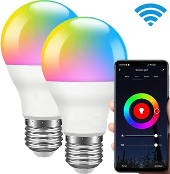 Smart WiFi Alexa Spuldzes LED RGBCW Krāsa Mainās Spuldzes Strādā ar Alexa Echo Google Home Siri 2.4 GHz WiFi Tikai Nav NEPIECIEŠAMS Centrmezgls