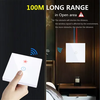 SMATRUL Smart Wireless Touch Elektrisko Slēdzi Gaismas 433MHZ RF Tālvadības Stikla Ekrāna Nav Neitrālo Vadu Sienas Panelis led Lampas