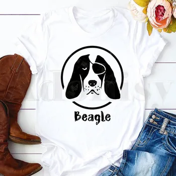 Smieklīgi Bīgls suns Pet Dzīvnieku Beagles T Krekli, Sieviešu T-krekls ar Īsām Piedurknēm, Sieviešu Topi, t-veida, Harajuku Vintage Vogue
