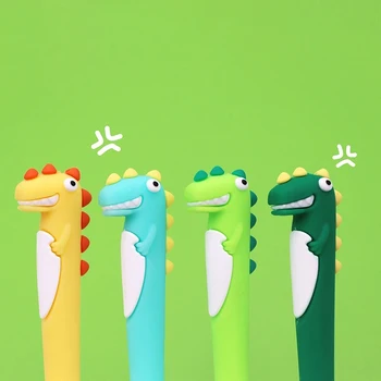 Smieklīgi Dinozauru Pildspalvu Karikatūra Cute Skolas Dinozauru Gēla Pildspalva Zēns, 4gab/daudz