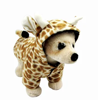 Smieklīgi halloween dog žirafe drēbes cosplay kostīmu ziemas siltu Vilnas suns pet cat jaka, mētelis mazs suns pelēkā vārna apģērbu par mājdzīvnieku