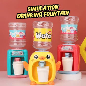 Smieklīgi karikatūra liela dzeltena pīle dzēriens mašīna simulācijas mini ūdens padeves spēlēt māja rotaļlietas izglītojošās rotaļlietas bērnam dāvanu
