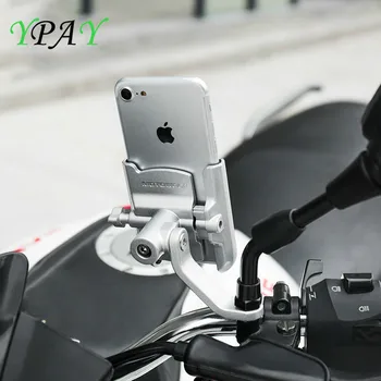 SMOYNG Alumīnija Velosipēdu, Motociklu Tālruņa Turētāju Statīvu Velosipēdu Stūres Spogulis Atbalsta Mount Moto tālrunis Braket iPhone 8P X 11