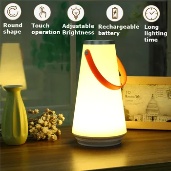 Smuxi Uzlādējams Aptumšojami USB LED Pārgājieni, Kempings Laternu Nakts Gaisma Guļamistabā Galda Lampas Āra Siltā Gaismas Touch Switch