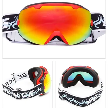 Snovborda Slēpošanas Brilles Dubultā Slāņu Anti-miglas Objektīvs Lielā Vīzija Photochromic UV400 Maska Ziemas Sniega Motocikls Slēpošanas Brilles Gafas