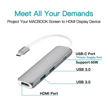 Snowkids USB C Doks Huawei matebook D14 D15 13 14 Doks C Tipa HDMI USB3.0 PD Ātri Maksa par 12 inch MacBook Pro ASUS