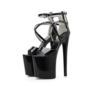 SONDR 2020. gada Vasaras Platformas Kurpes Sieviete Siksnu Sprādzes 20cm Plānas Augstiem Papēžiem Gladiatoru Sandales Sieviešu Modes Skatuves Šovs Apavi