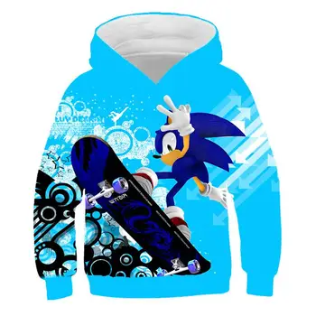Sonic Ezis 3D Bērniem, Hoodies Meitenēm Sonic Bērnu sporta Krekls Zēniem Meitenes Sviedriem Kreklu Bērnu Zēns Hoodies Drēbes